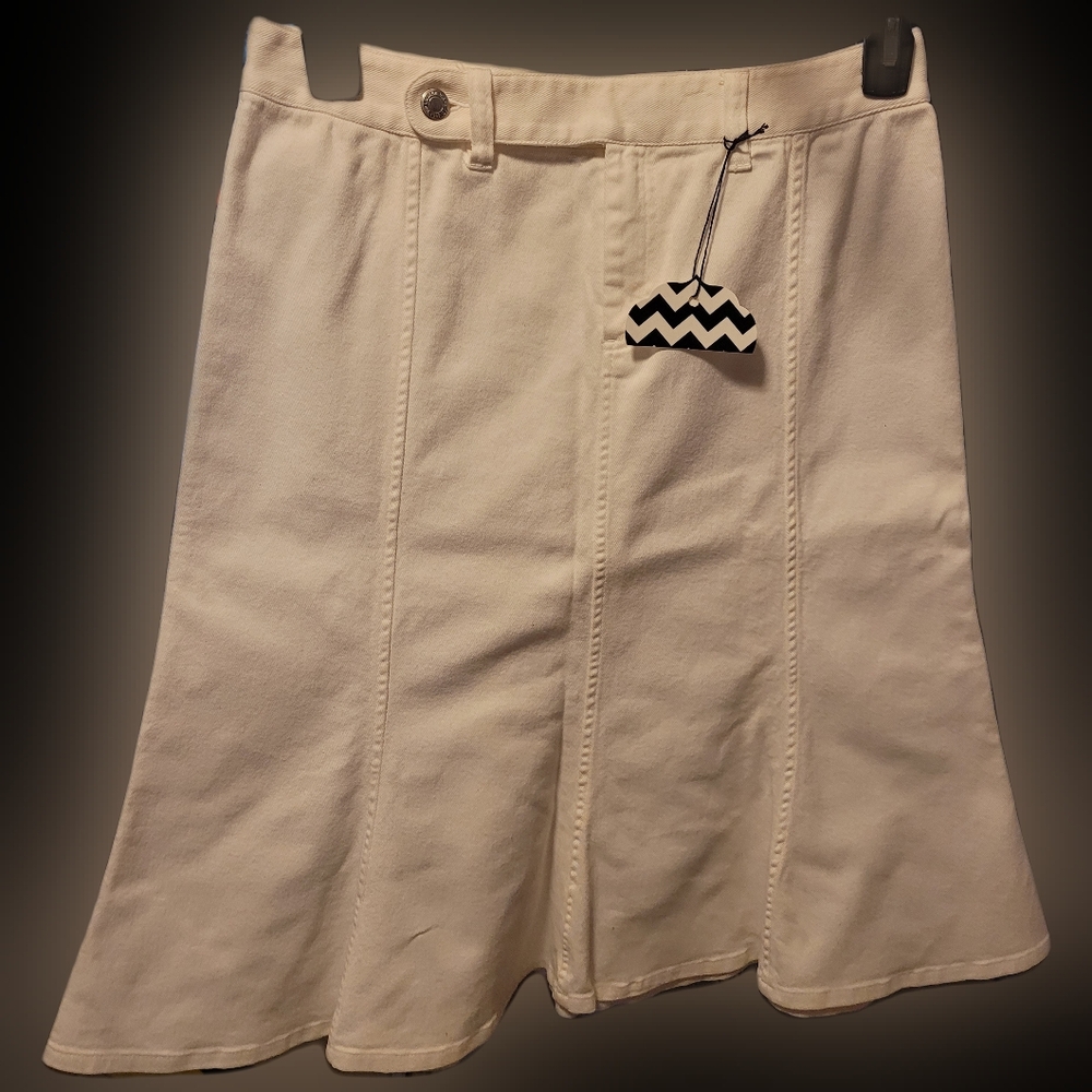 45-Lauren Jeans Co. Vintage white jean skirt A line Petite